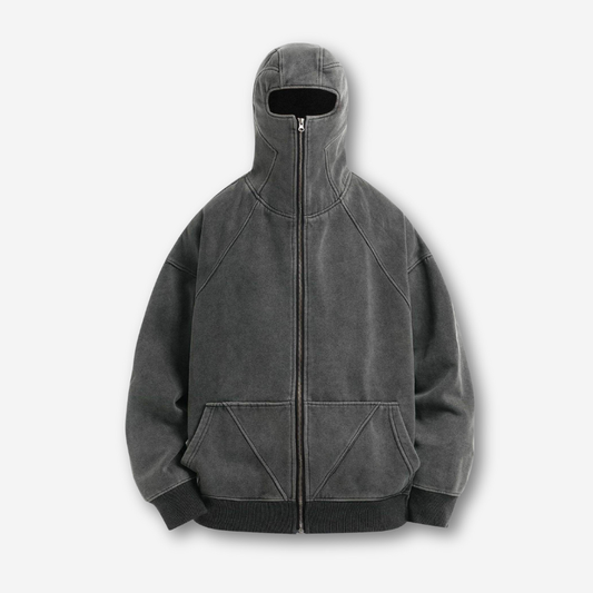 Acid Wash Balaclava Hoodie